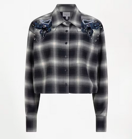 Dante 6 Eason Check Embellished Shirt Nocturnal Blue