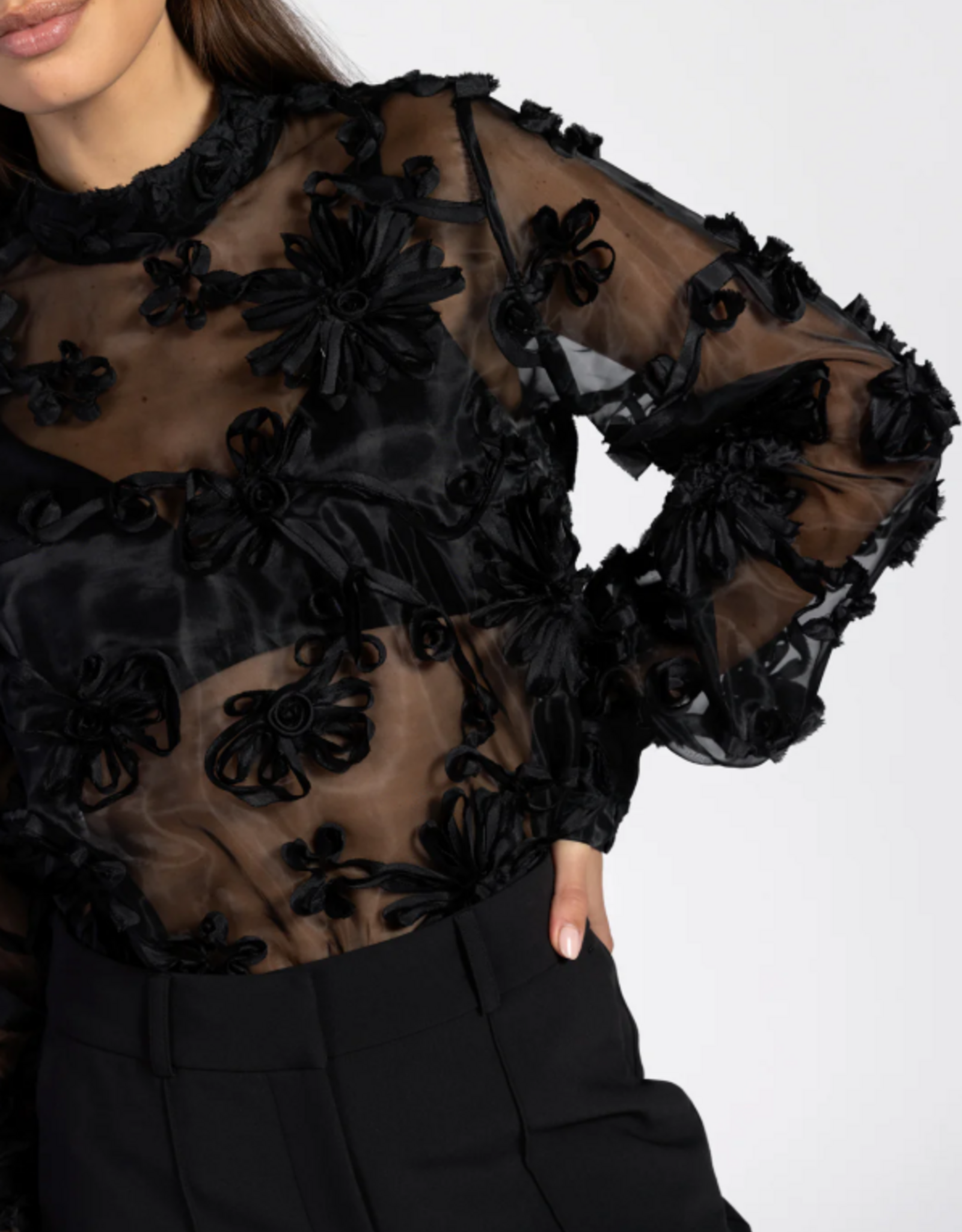 Aaiko Lucia Flower Top Black