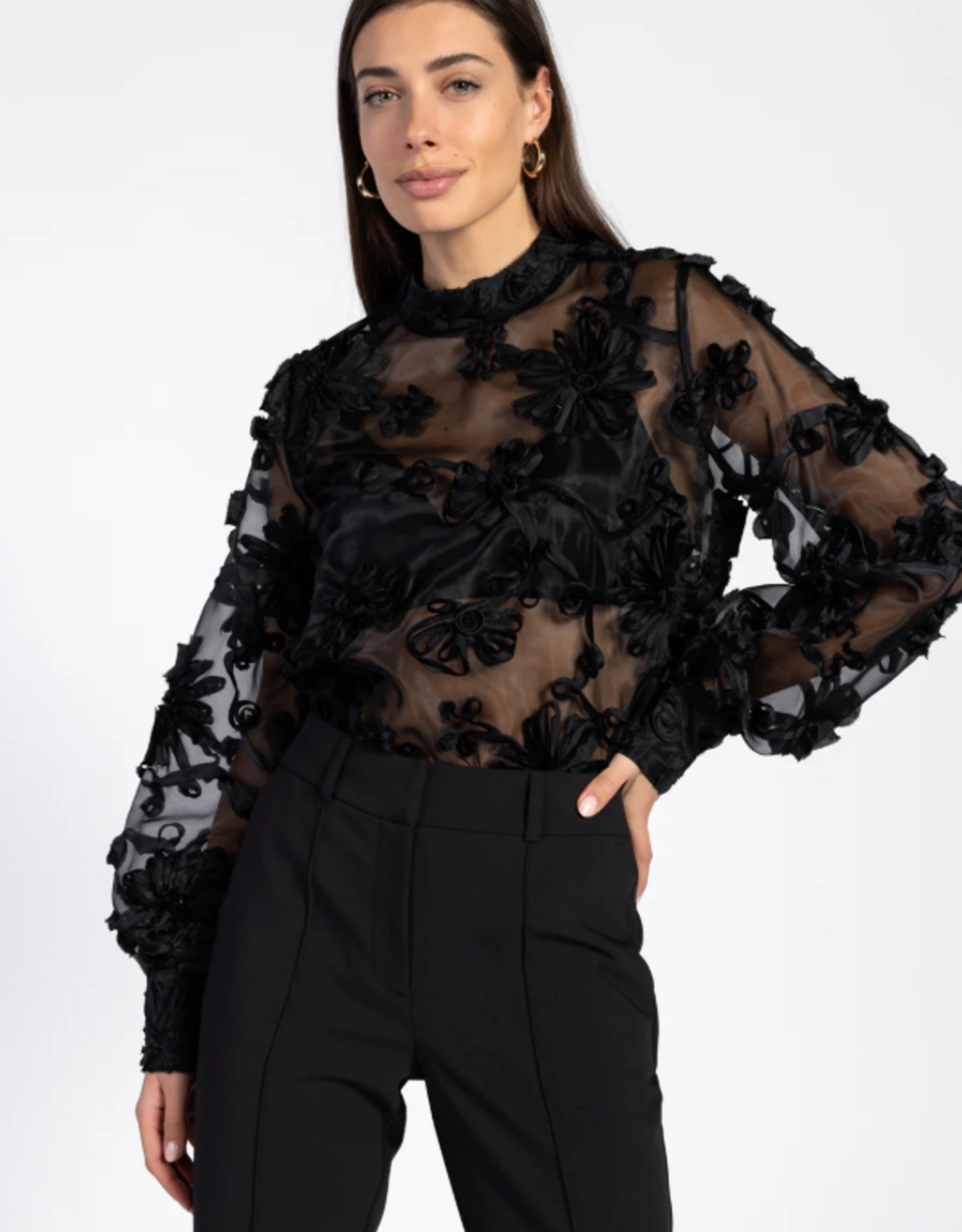 Aaiko Lucia Flower Top Black