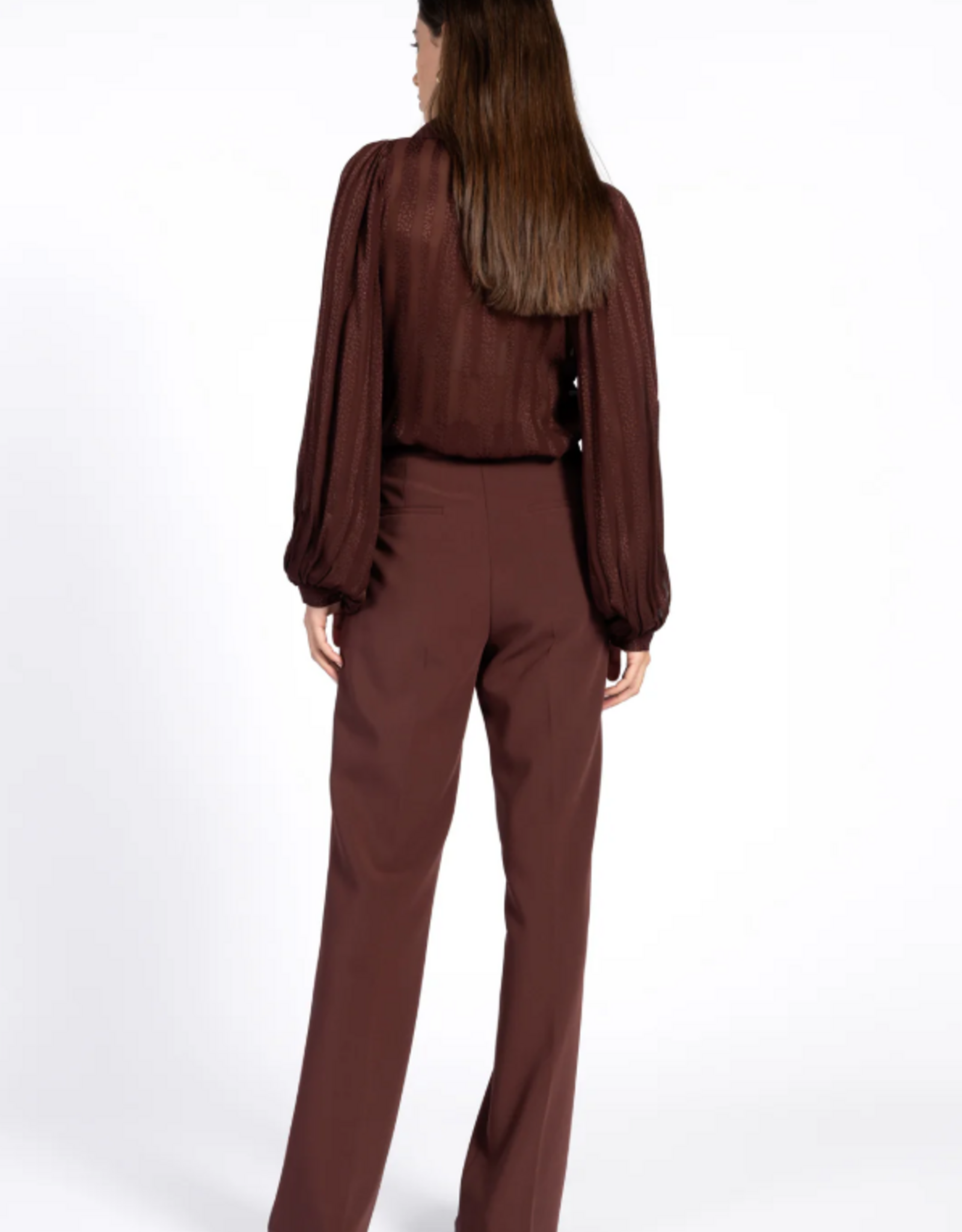Aaiko Rose Stripe Blouse Spicy Chocolate