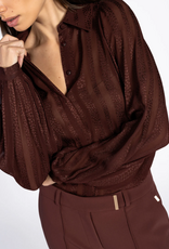 Aaiko Rose Stripe Blouse Spicy Chocolate