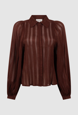 Aaiko Rose Stripe Blouse Spicy Chocolate