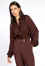 Aaiko Rose Stripe Blouse Spicy Chocolate