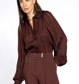 Aaiko Rose Stripe Blouse Spicy Chocolate