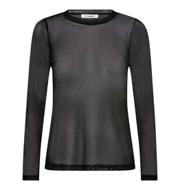 Co'Couture Mesh O-Neck Blouse Black