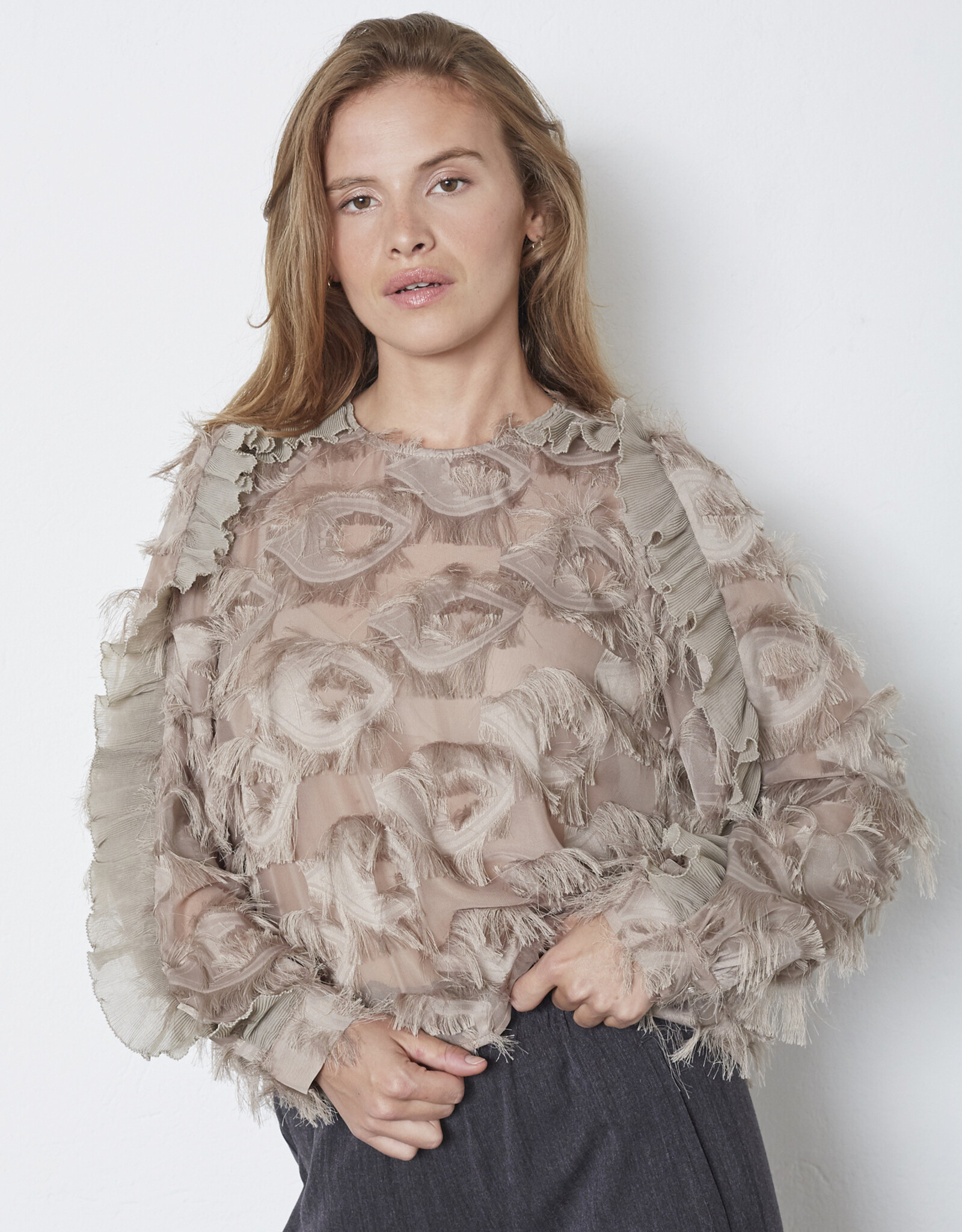 Co'Couture Syra Structure Blouse Walnut