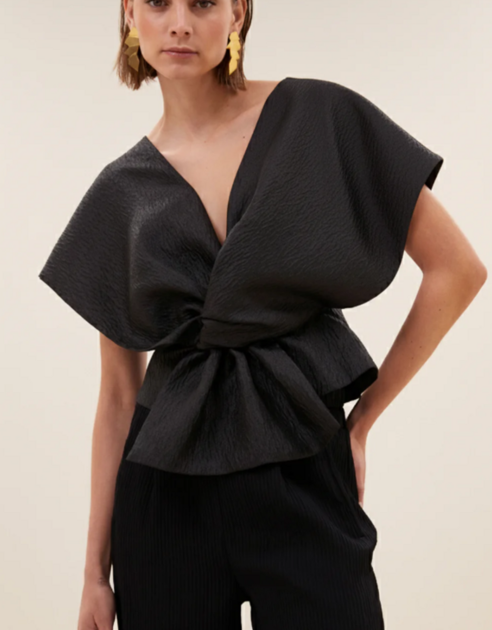 By Bar Simone Bubble Top Jet Black