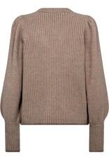 Co'Couture Row Puff Rib V-Knit Champagne