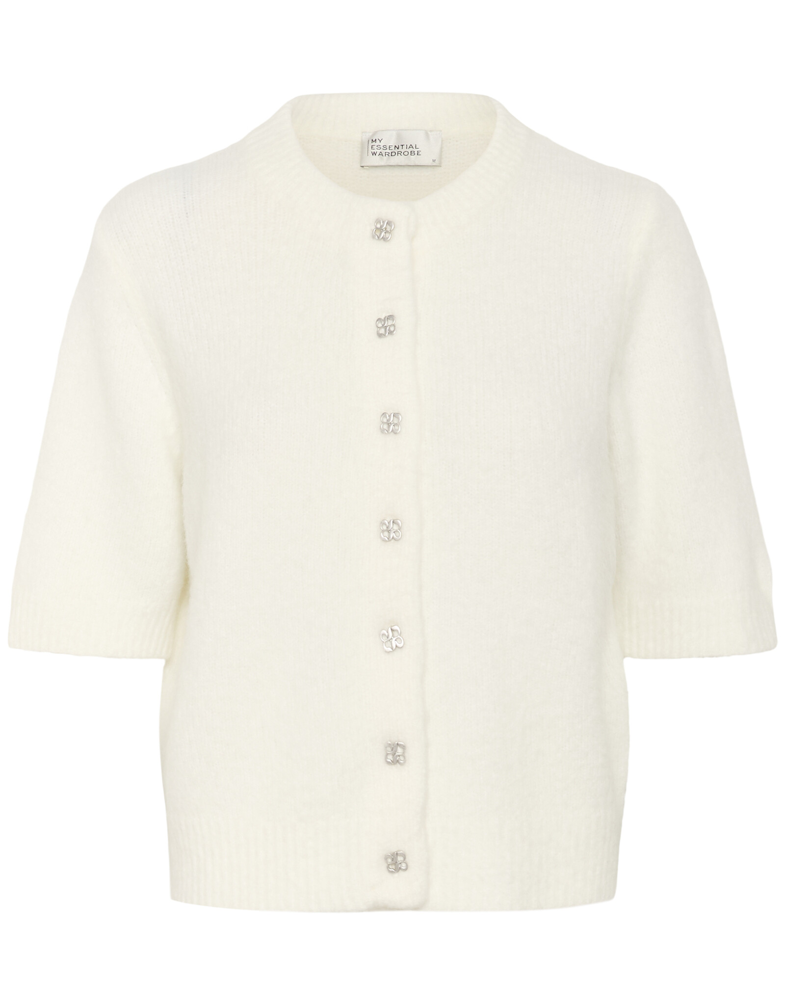 My Essential Wardrobe Ellie Knit Cardigan SS Snow White