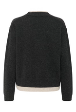 My Essential Wardrobe Tracy Knit Cardigan Dark Grey Melange