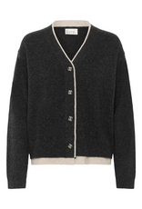 My Essential Wardrobe Tracy Knit Cardigan Dark Grey Melange