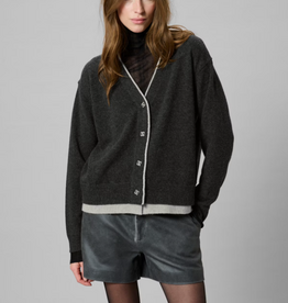 My Essential Wardrobe Tracy Knit Cardigan Dark Grey Melange
