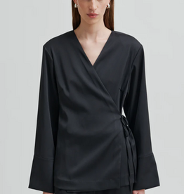 Second Female Glari Wrap Shirt Black Sand