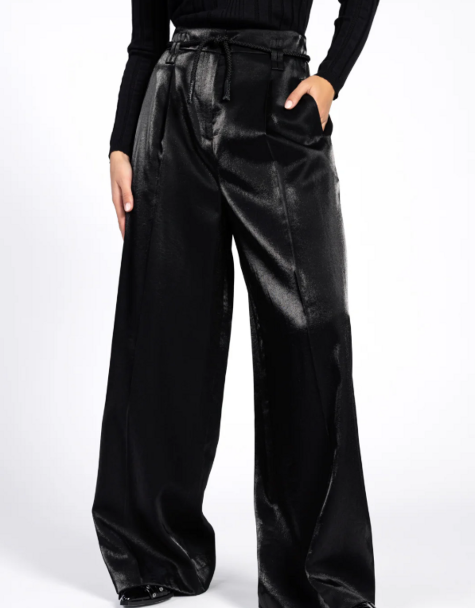 Aaiko Hailey Satin Trousers Black
