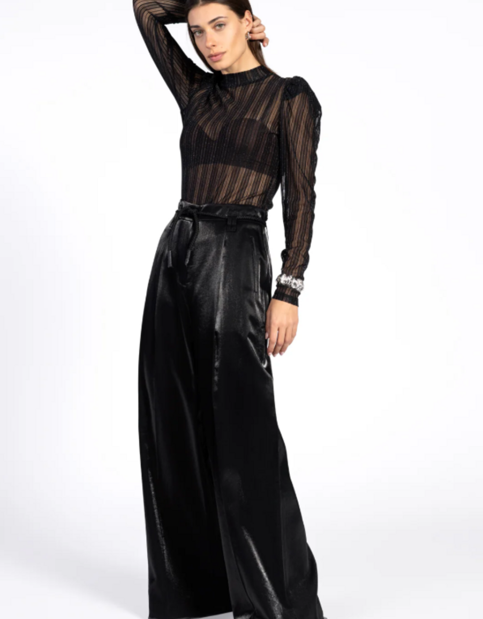 Aaiko Ivona Mesh Top Black