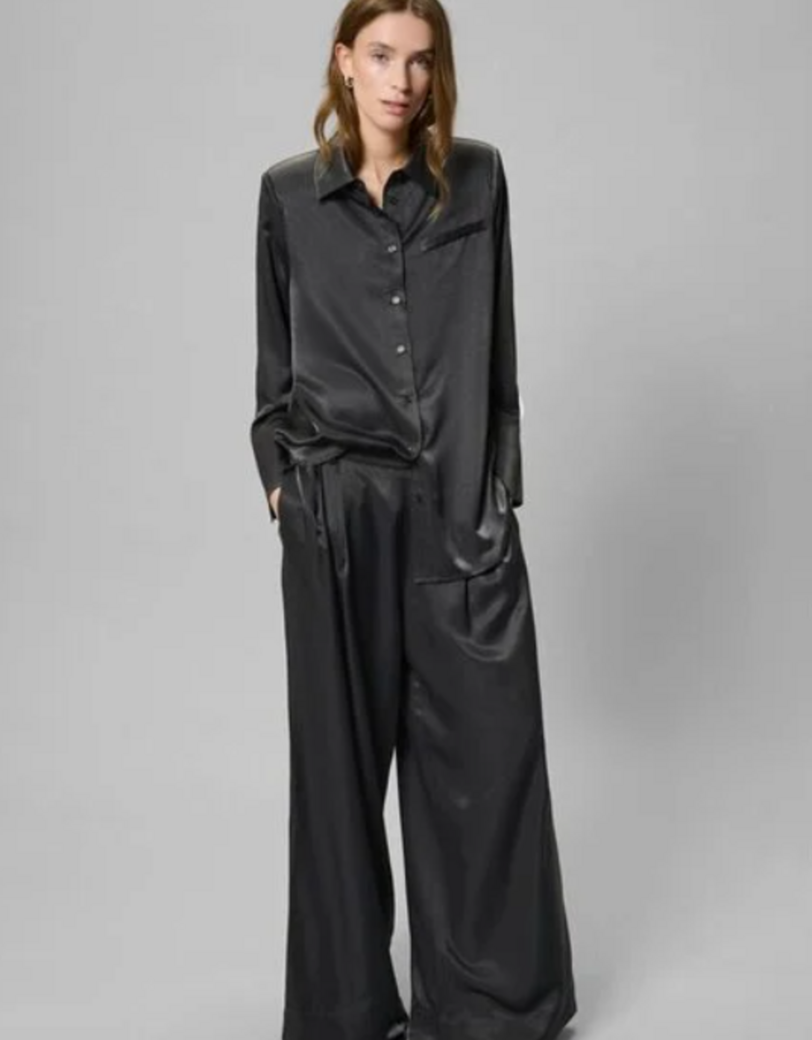 My Essential Wardrobe Estelle Wide Pant Asphalt Long