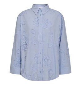 Co'Couture Xavier Stripe Flower Shirt Pale Blue