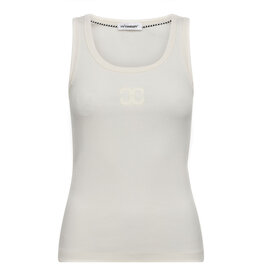 Co'Couture Granny Rib Solid Emb Tank White