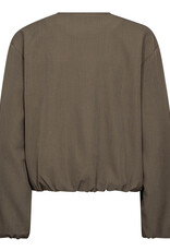 Co'Couture Luna Balloon Zip Jacket Walnut