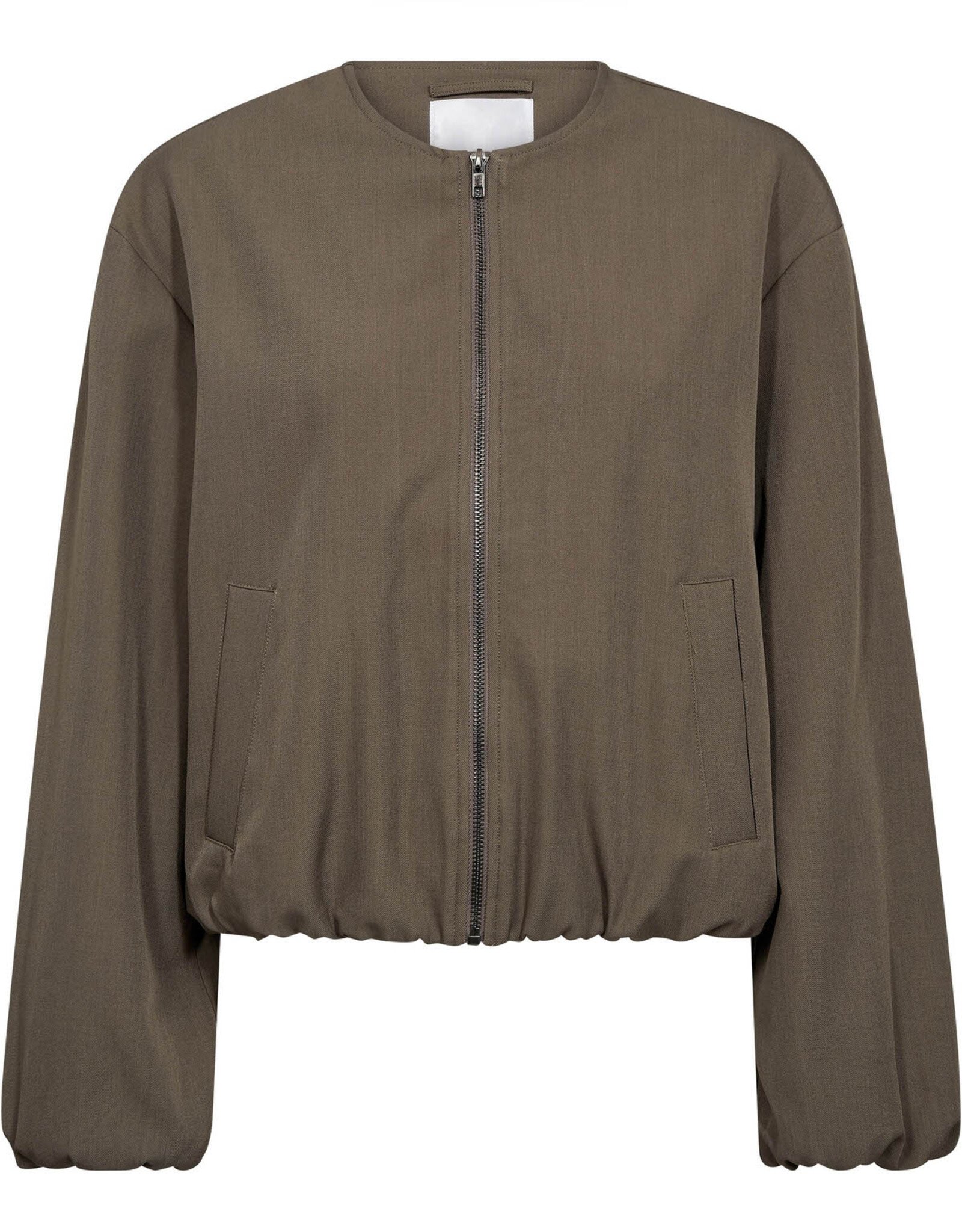 Co'Couture Luna Balloon Zip Jacket Walnut