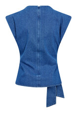 Co'Couture Kimmy Pleat Top Dark Denim