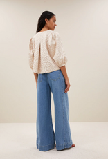 By Bar Mauri Sparkle Cheetah Blouse Champagne