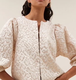 By Bar Mauri Sparkle Cheetah Blouse Champagne