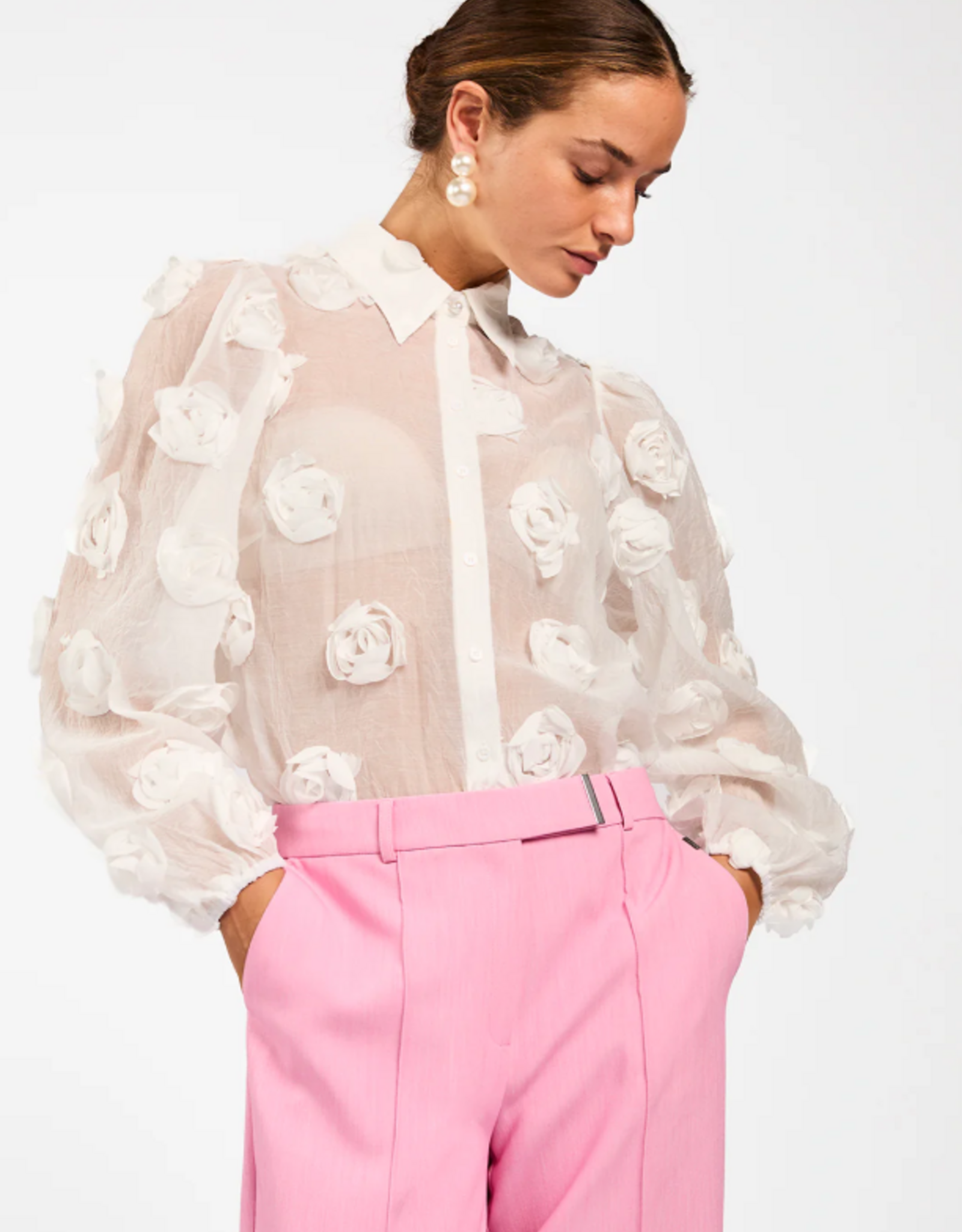 Aaiko Lien Blouse Les Blancs