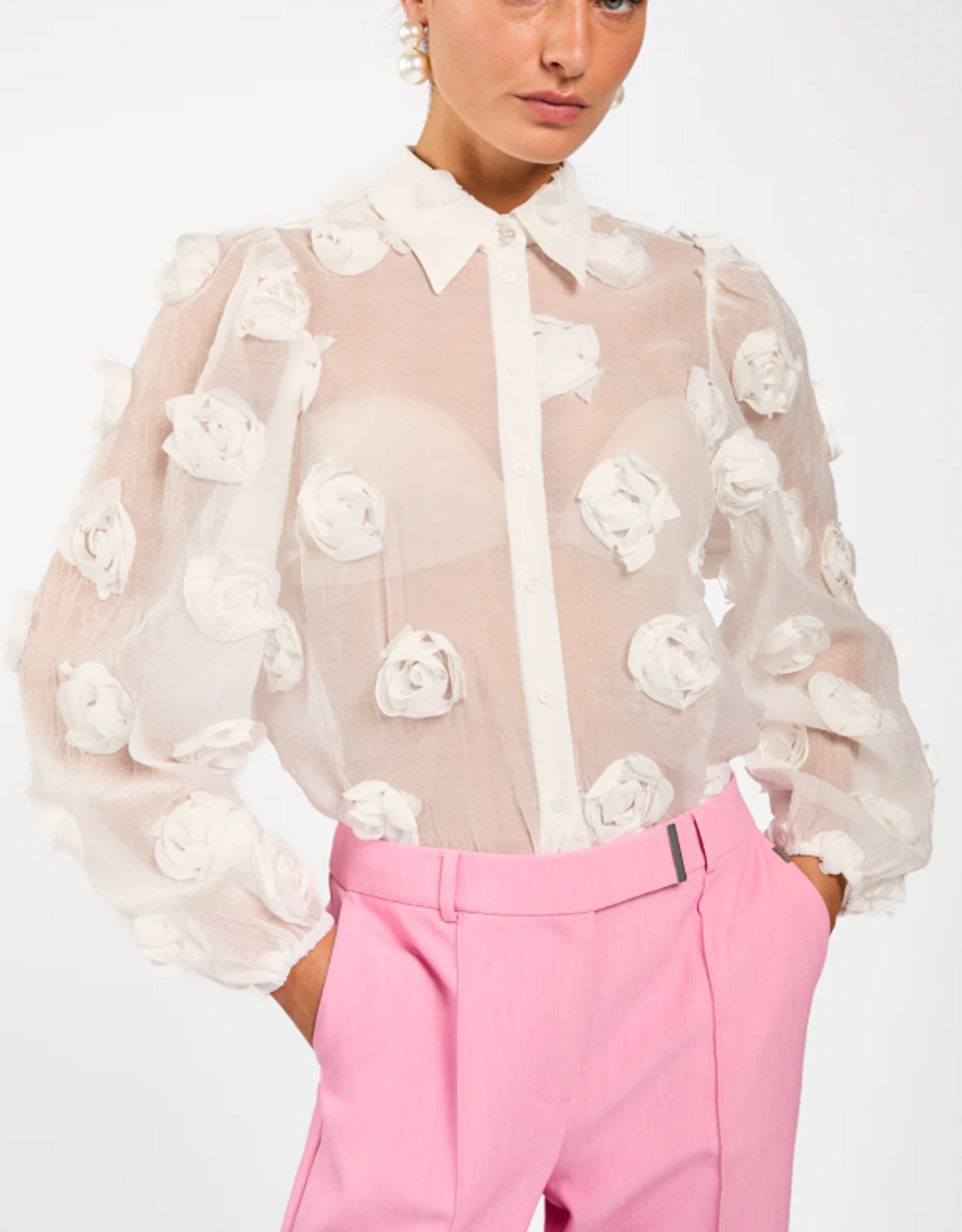 Aaiko Lien Blouse Les Blancs