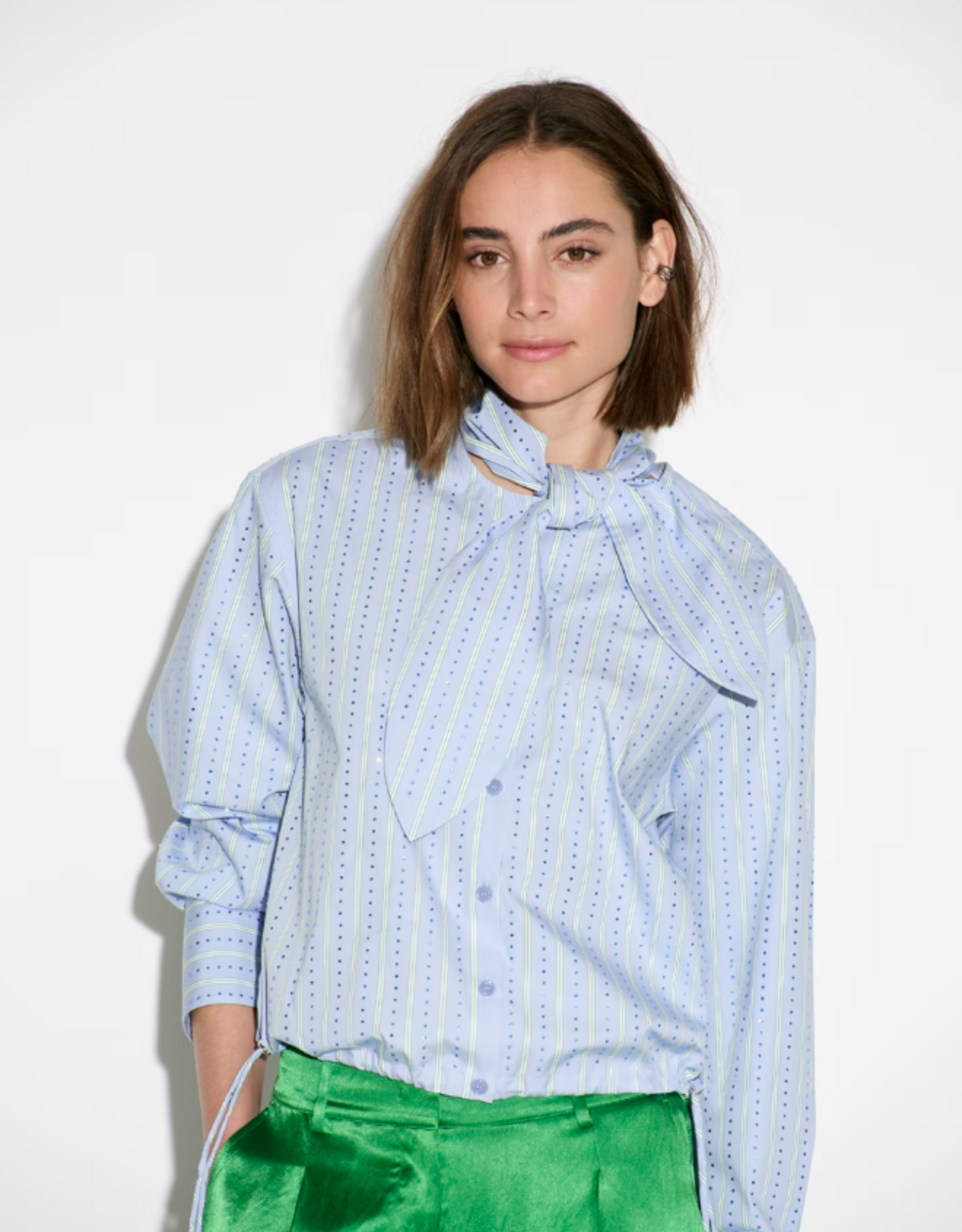 Dante 6 Anubi Stripe Shirt Blue Mist