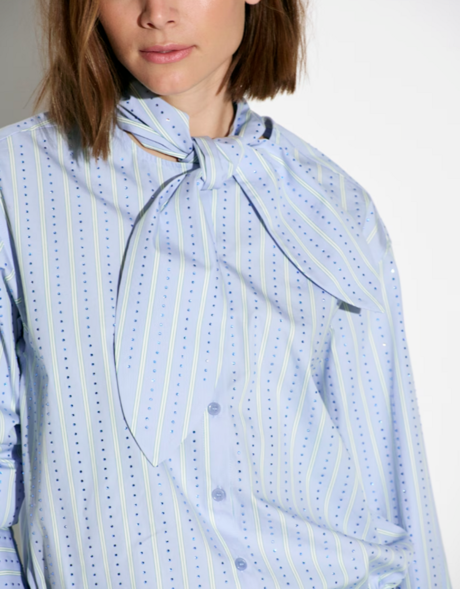 Dante 6 Anubi Stripe Shirt Blue Mist