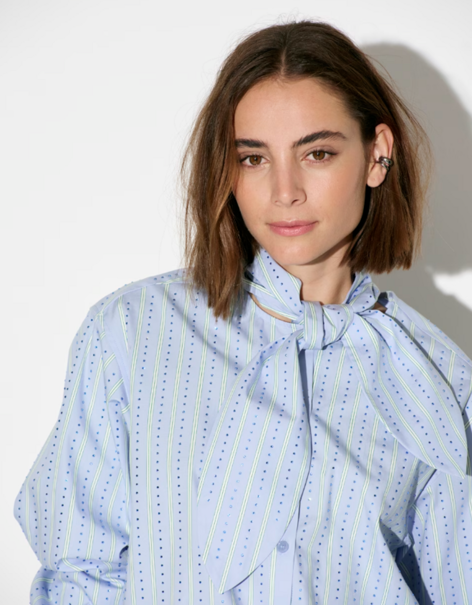 Dante 6 Anubi Stripe Shirt Blue Mist