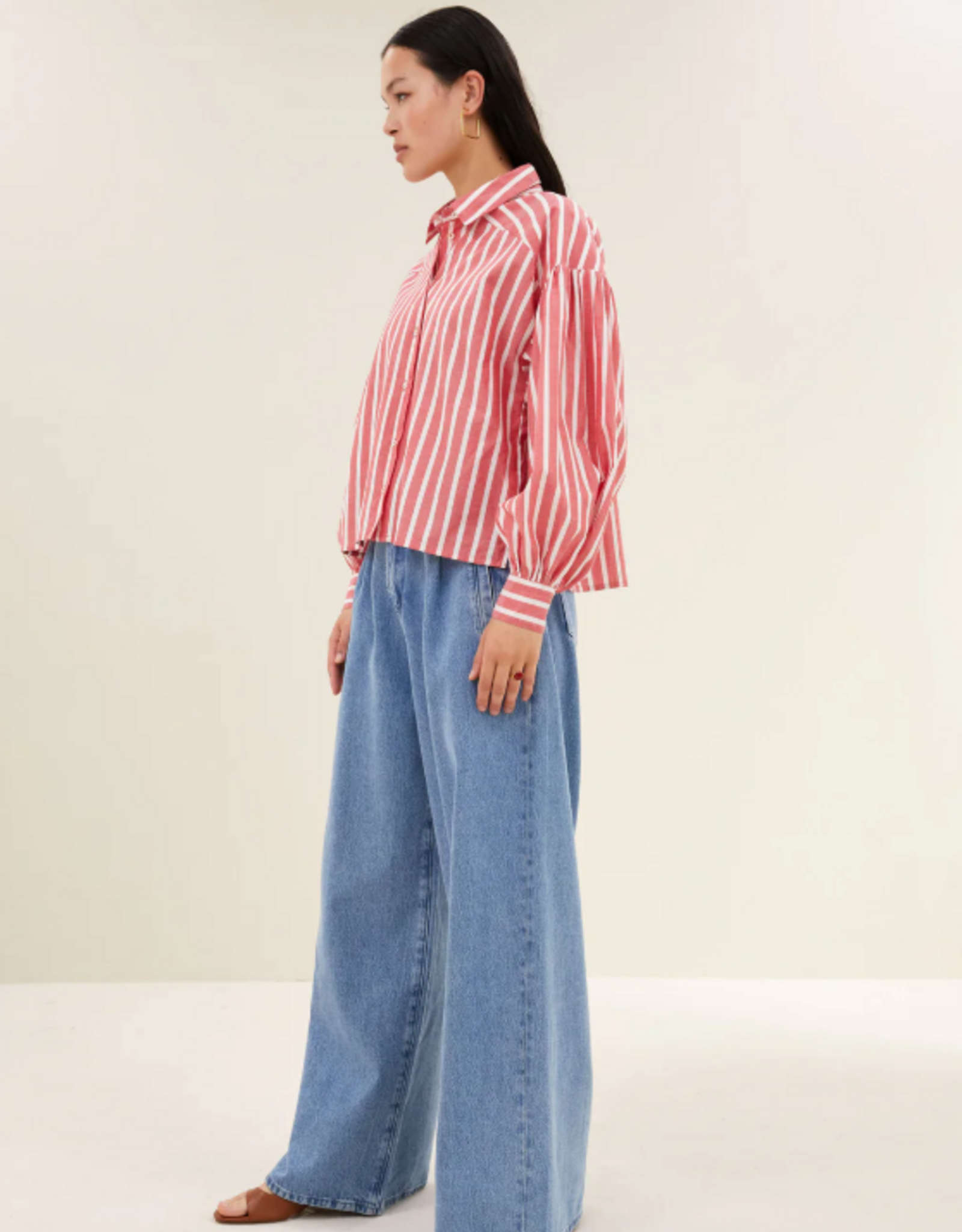 By Bar Sarah Short Red Stripe Blouse