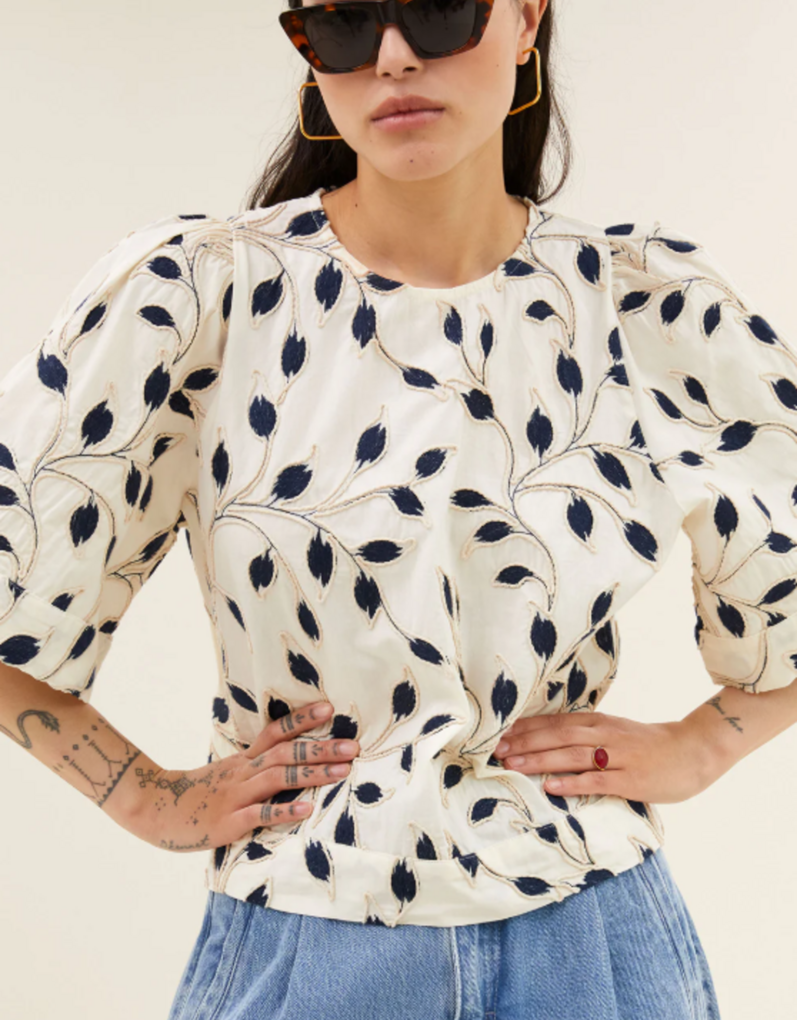 By Bar Olivia Botanic Blouse Midnight