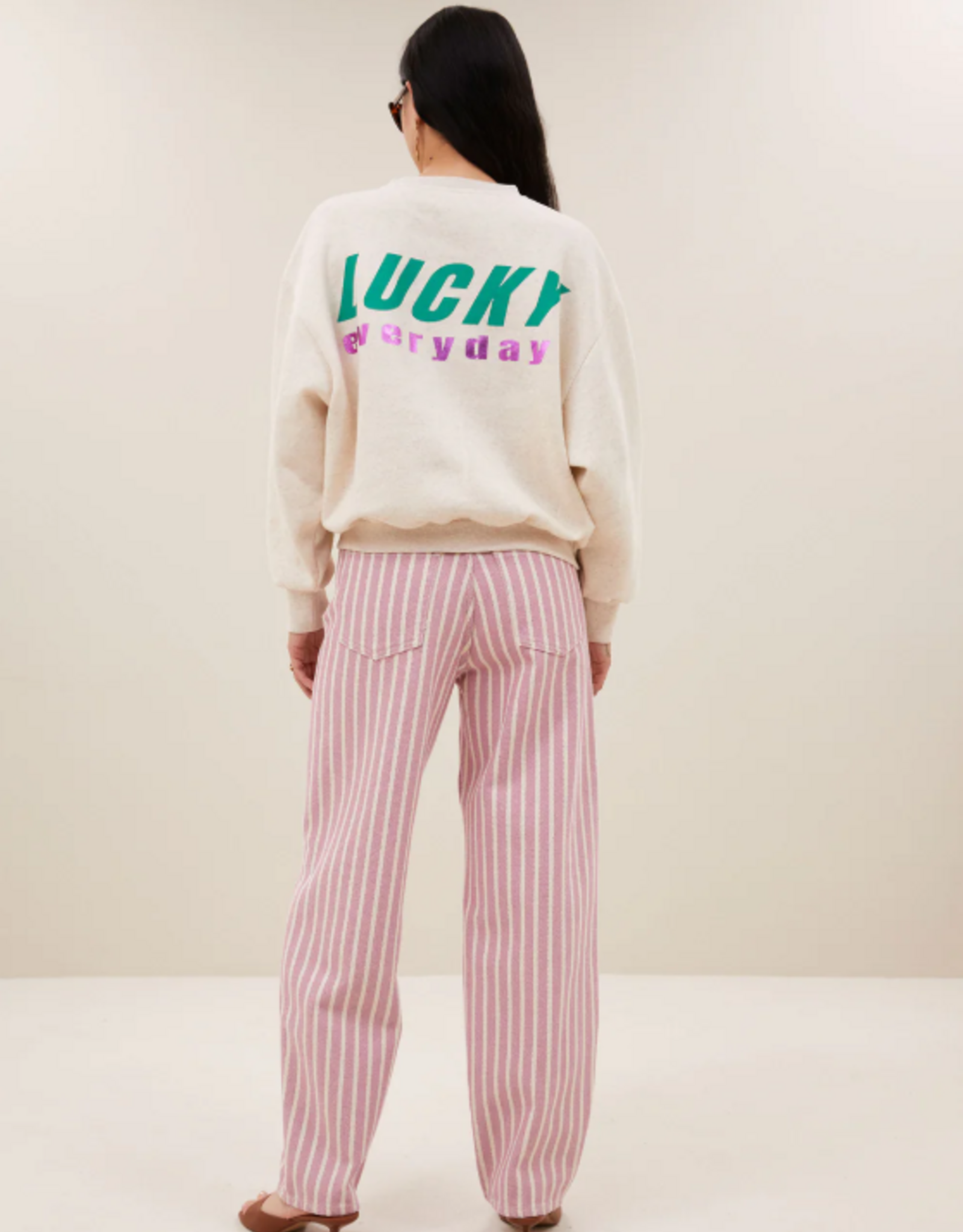 By Bar Bibi Melange Lucky Everyday Sweater Oyster Melee