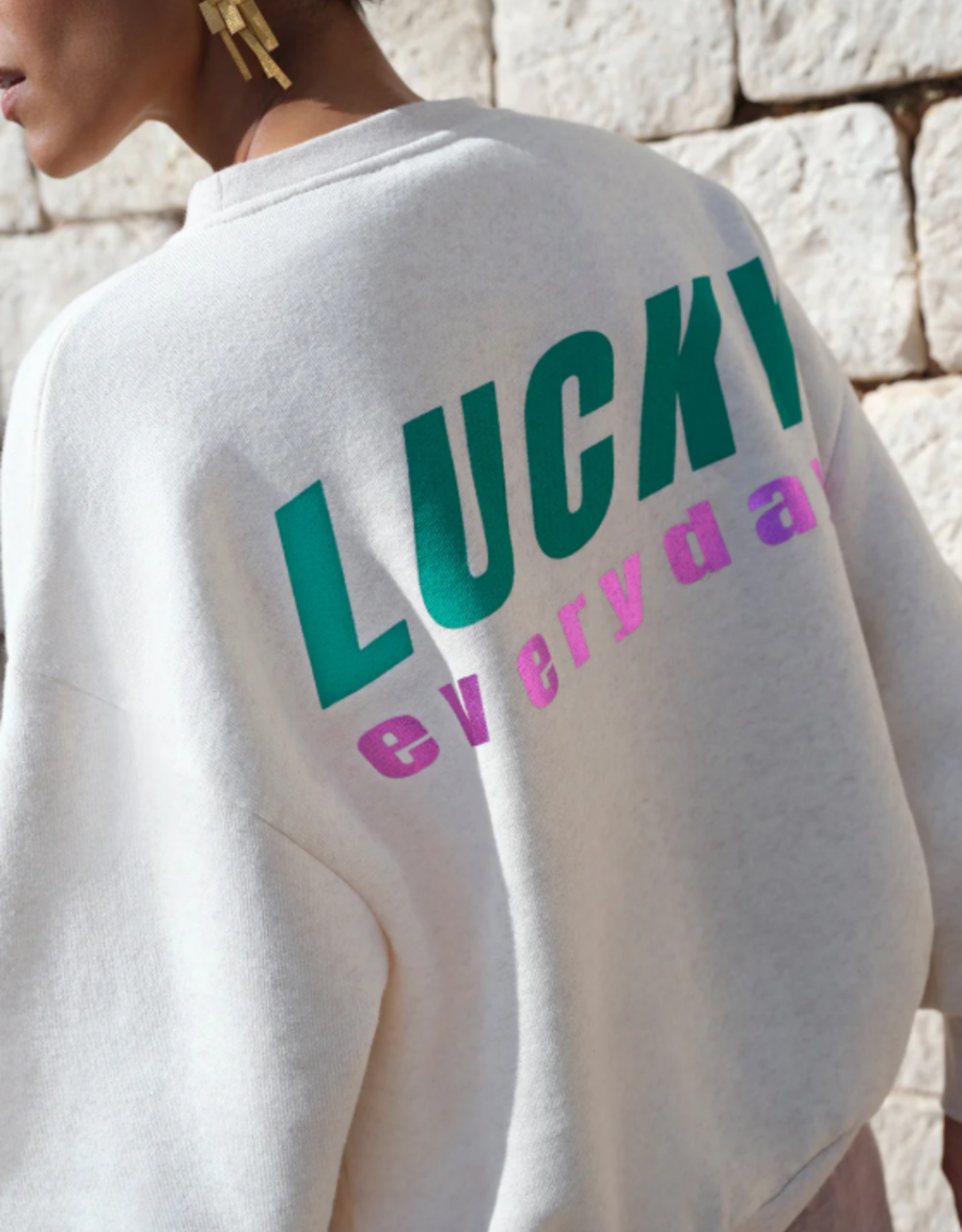 By Bar Bibi Melange Lucky Everyday Sweater Oyster Melee