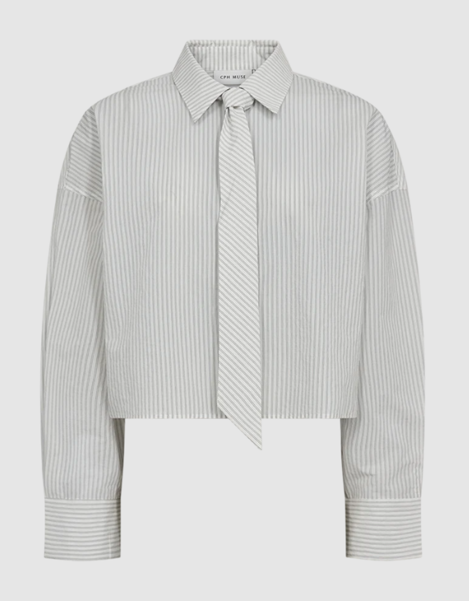 Cph Muse 207464 Piper Stripe Tie Shirt Bright White