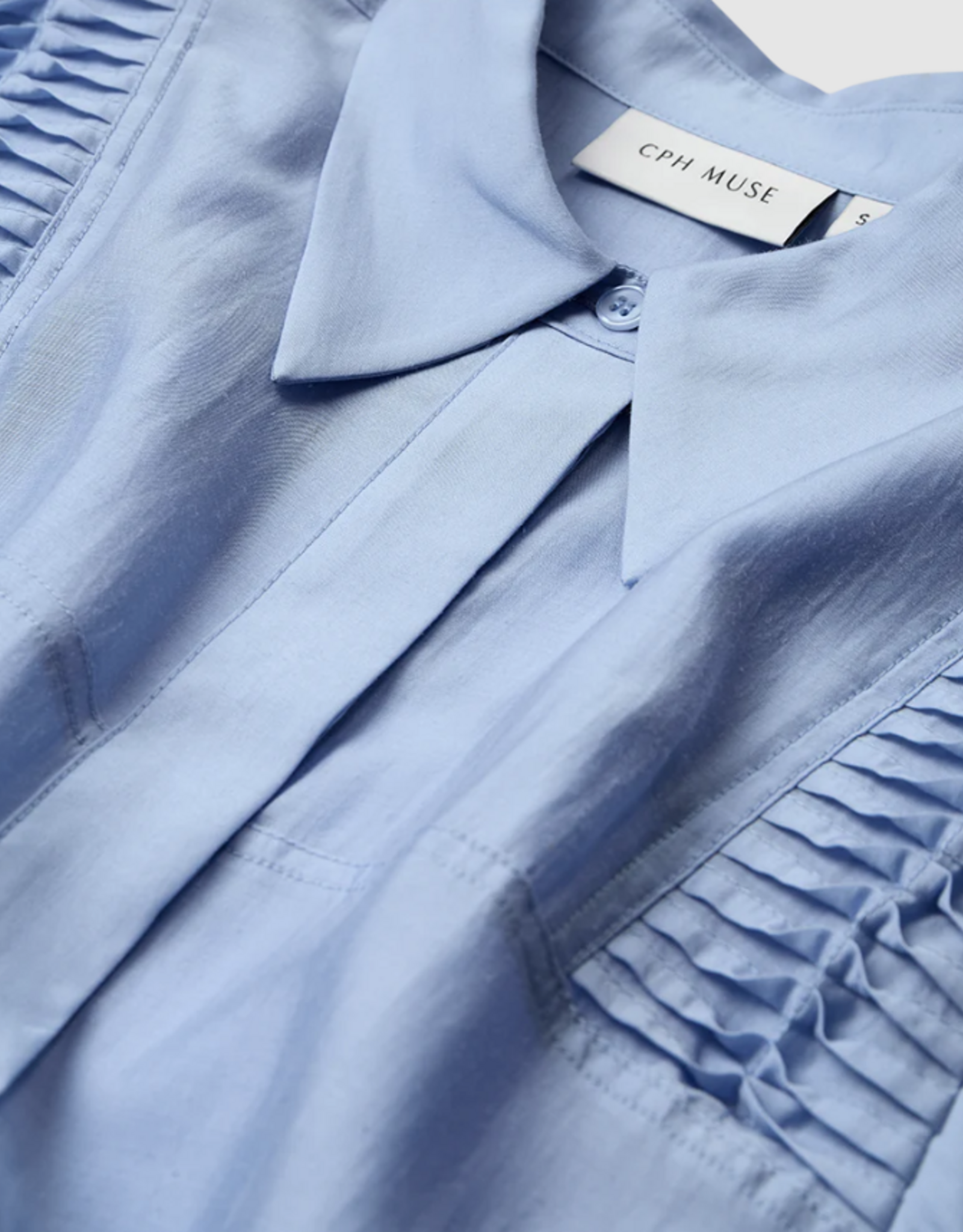 Cph Muse 207346 Molly Lace Detail Shirt Blue Heron