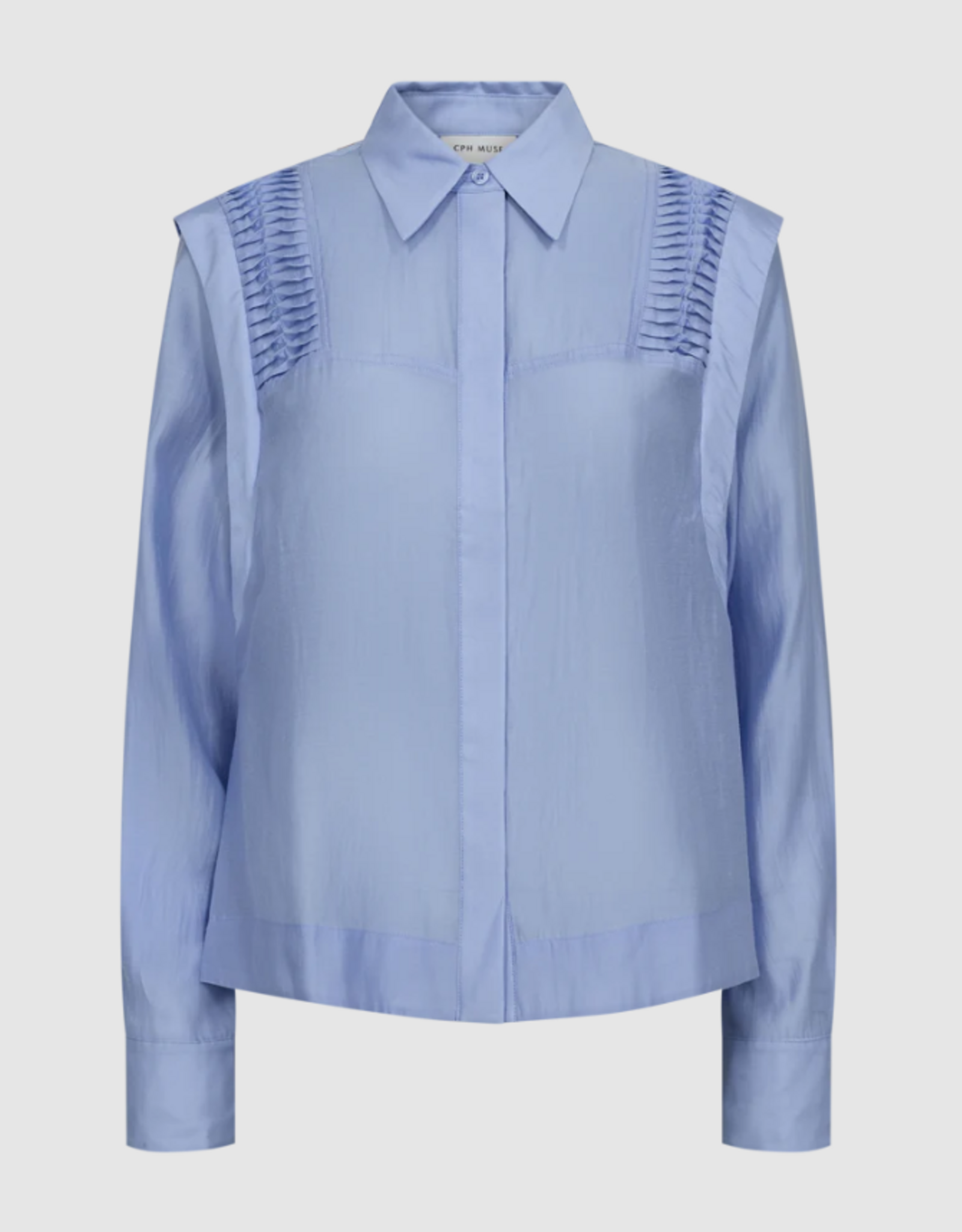 Cph Muse 207346 Molly Lace Detail Shirt Blue Heron
