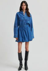 Second Female Cornelia Denim Mini Balloon Skirt Blue Denim