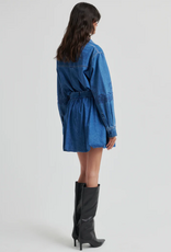 Second Female Cornelia Denim Mini Balloon Skirt Blue Denim