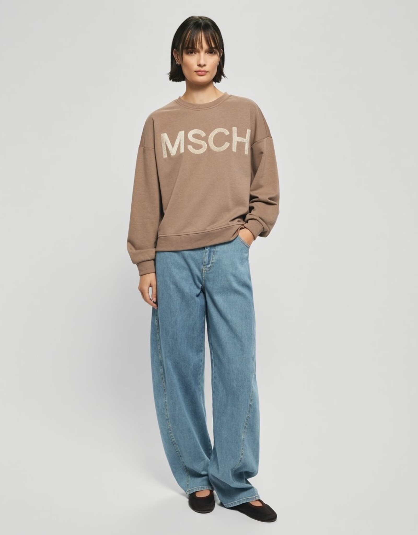 Moss Copenhagen Mela Briena MSCH Sweatshirt Mountain Trail/Oatmeal