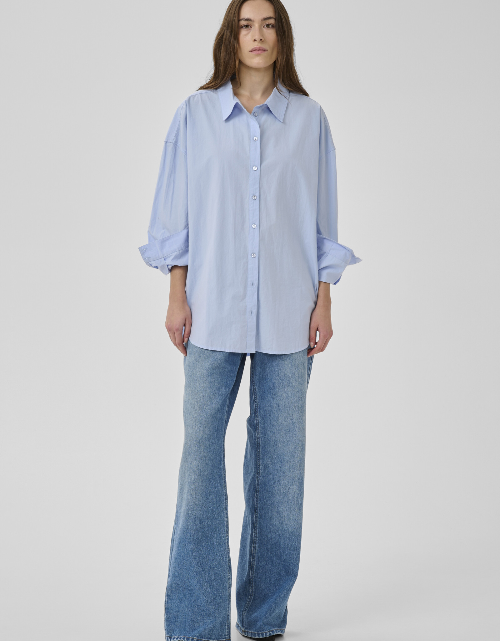 My Essential Wardrobe Vilda Sunna Boxy Shirt Cashmere Blue