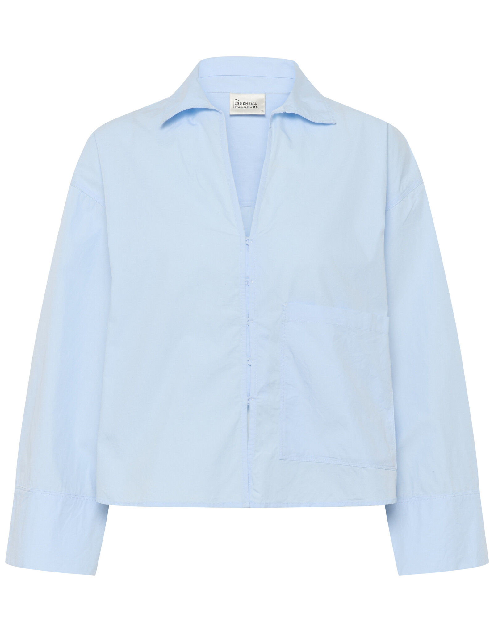 My Essential Wardrobe Sunna Boxy Short Shirt Cashmere Blue
