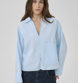 My Essential Wardrobe Sunna Boxy Short Shirt Cashmere Blue