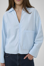 My Essential Wardrobe Sunna Boxy Short Shirt Cashmere Blue