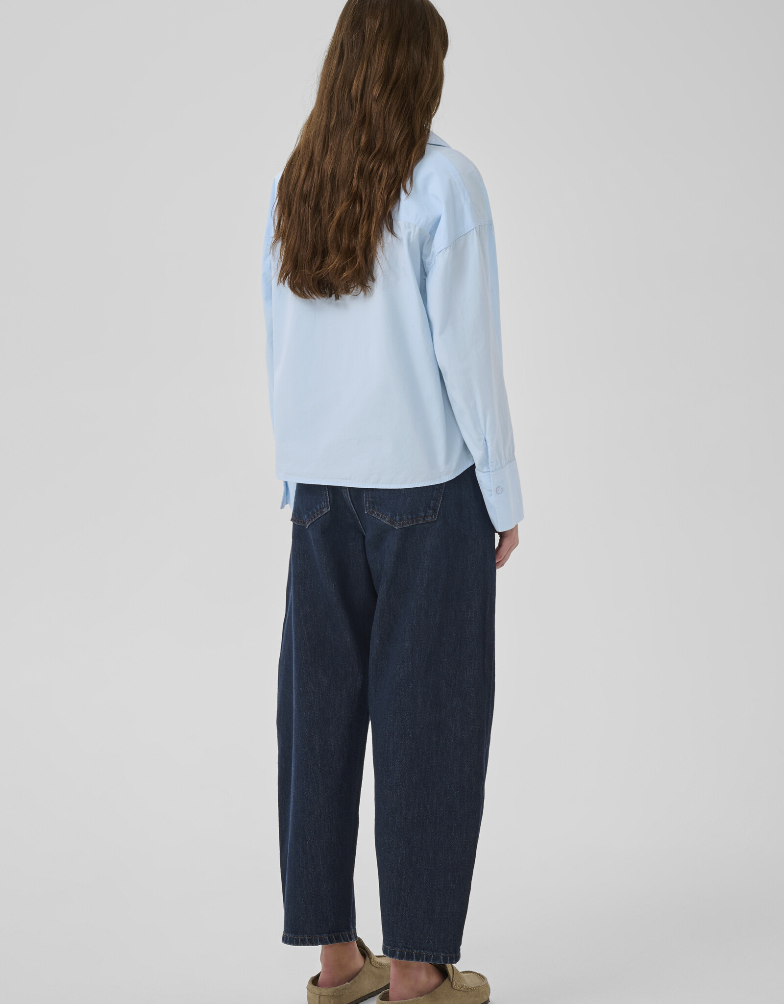 My Essential Wardrobe Sunna Boxy Short Shirt Cashmere Blue