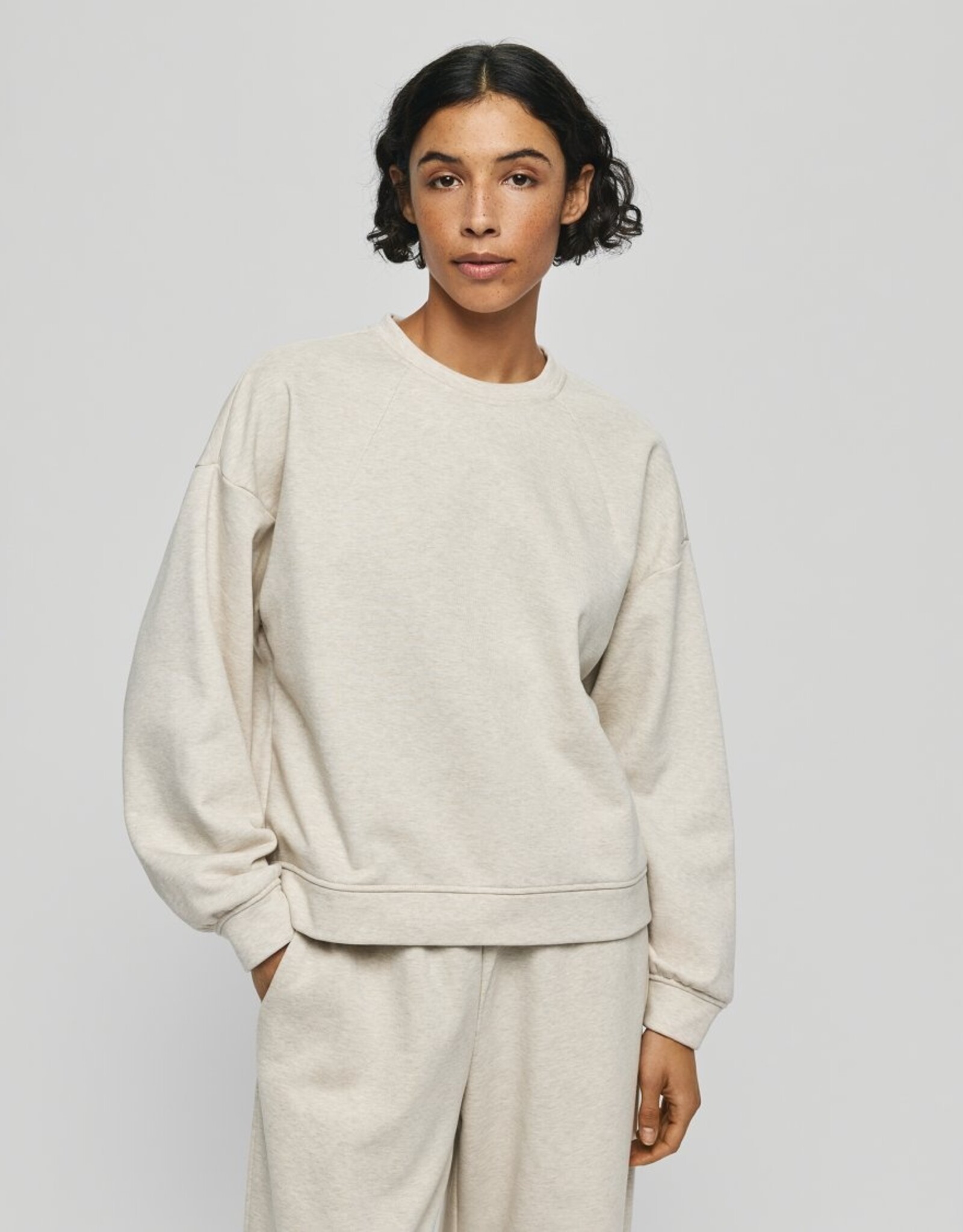 Moss Copenhagen Taia Briena Sweatshirt Oatmeal Melange