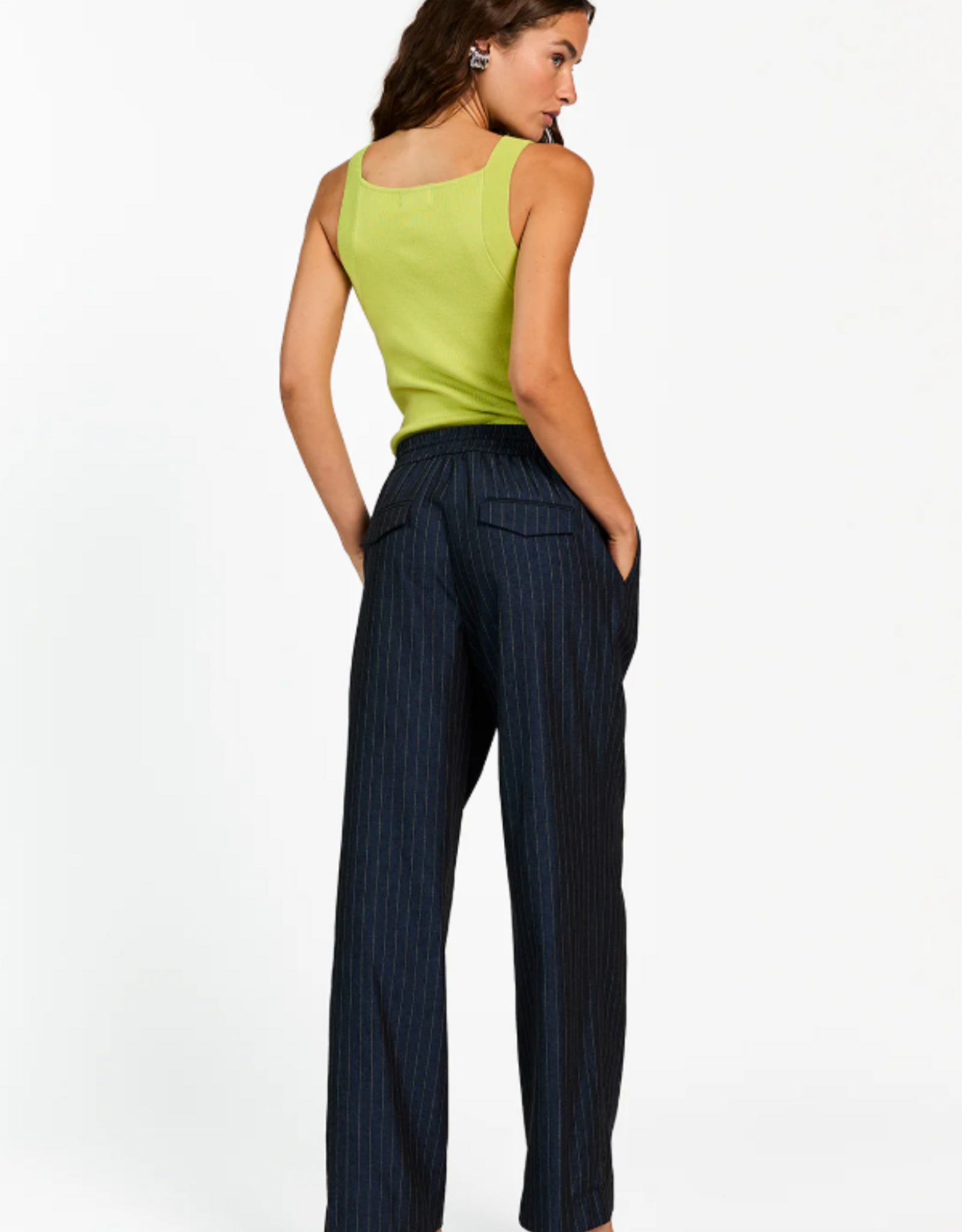 Aaiko Esila Pinstripe Trousers Night Blue