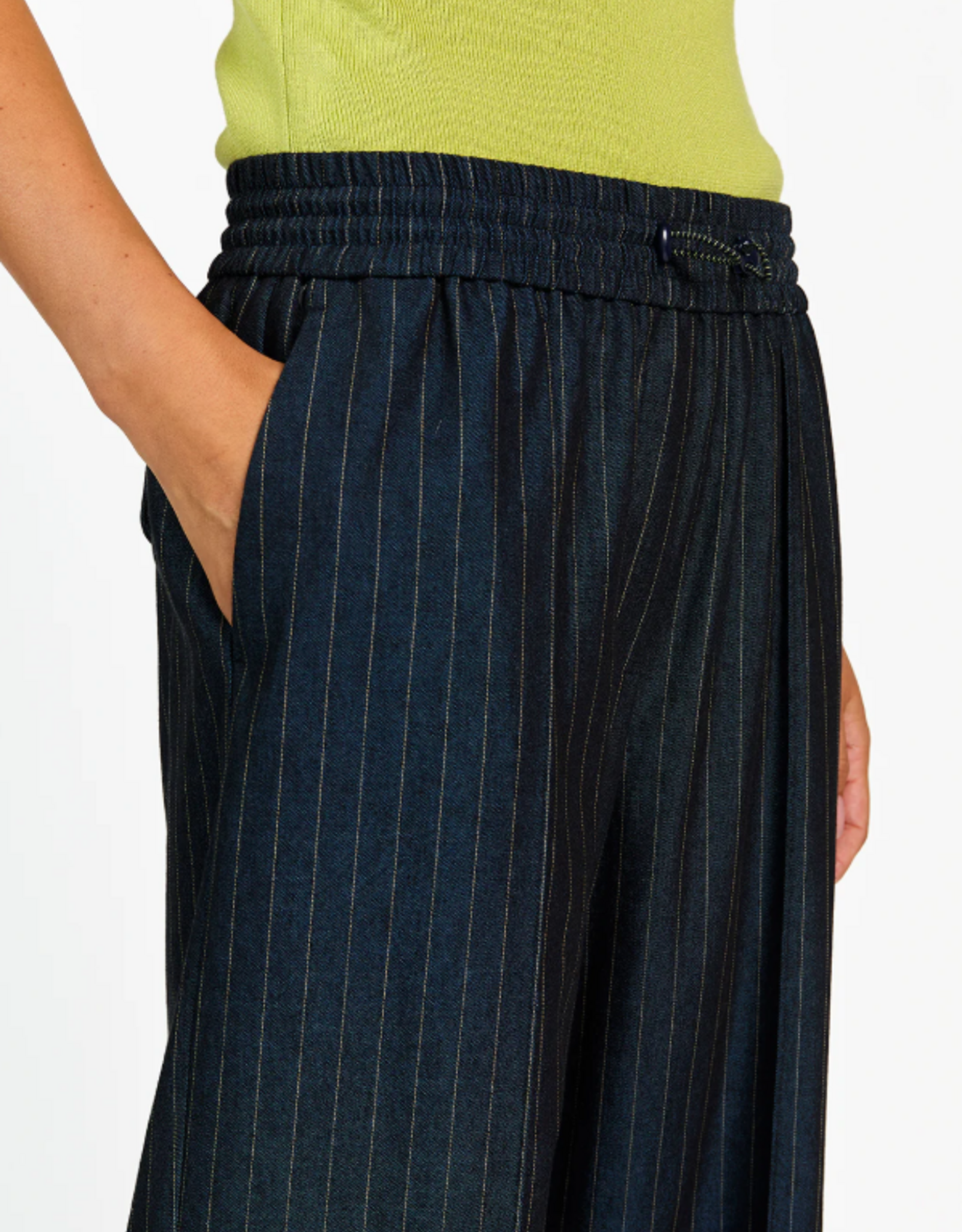 Aaiko Esila Pinstripe Trousers Night Blue